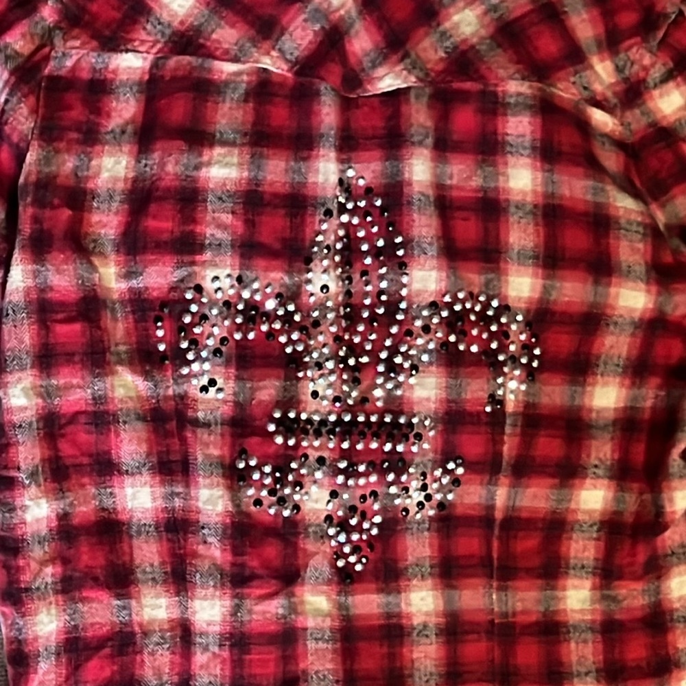Decoded size M bling button up - Picture 2 of 6